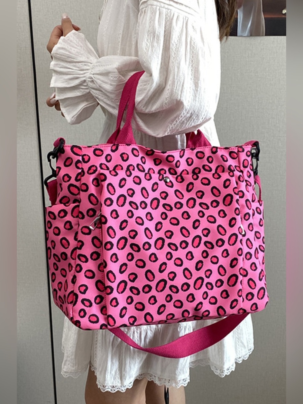 Zenana LEOPARD CARYALL DIAPER TOTE BAG